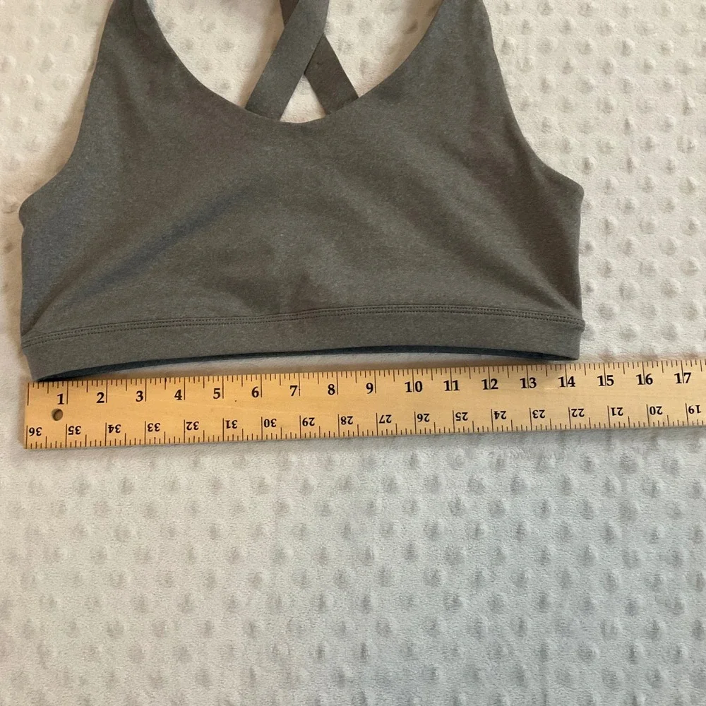 Prana‎ Womens Gray Cross Back Medium Sports Bra Athletic Activewear Top